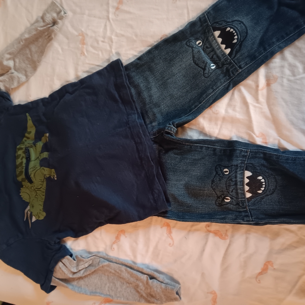 Kids Dinosaur Shirt and Jeans Set